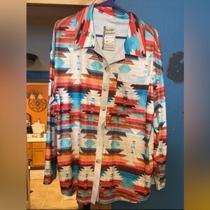Multicolor Geometric Men's Shirt